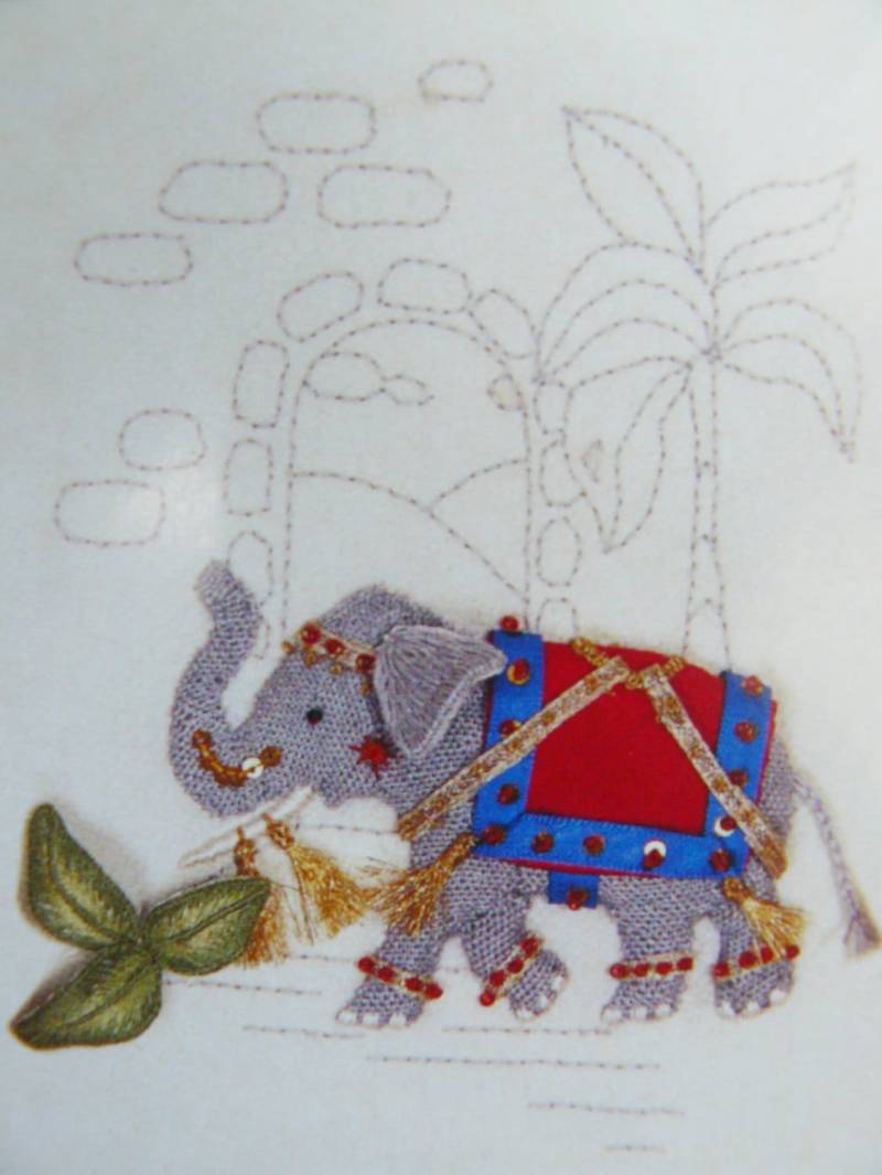 St 304 Nellie Der Elefant Stumpf Arbeit Angehoben Stickerei Kit von ColeshillCollection