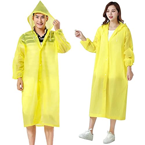 Colexy Regenponcho mit Kapuze, Wasserdicht Regenjacken Regencape Unisex, Wiederverwendbar Regenponcho Fahrrad Poncho Multifunktionaler Regenmantel für Wandern Radfahren Camping und Reisen (Gelb) von Colexy