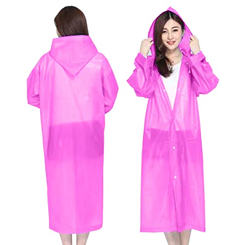 Colexy Regenponcho mit Kapuze, Wasserdicht Regenjacken Regencape Unisex, Wiederverwendbar Regenponcho Fahrrad Poncho Multifunktionaler Regenmantel für Wandern Radfahren Camping und Reisen (Rosa) von Colexy