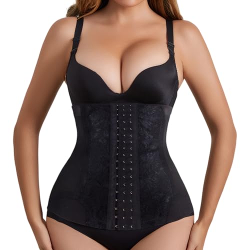 Colexy Waist Trainer Damen Unterbrust Korsett Bauchweg Waist Trainer Elastisch Postpartum Gürtel Postpartale Unterstützung Taillenmieder Bauch Taille Body Shaper (Schwarz, L) von Colexy