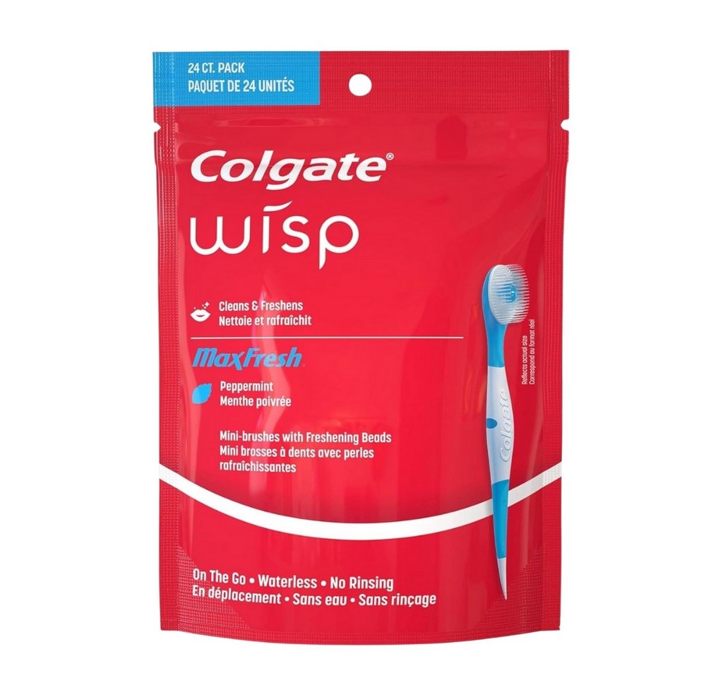 Colgate Zahnpasta Colgate Wisp Mini-Bürste, tragbar, Weiß, Coolmint, 24 Stück, (1-St) von Colgate