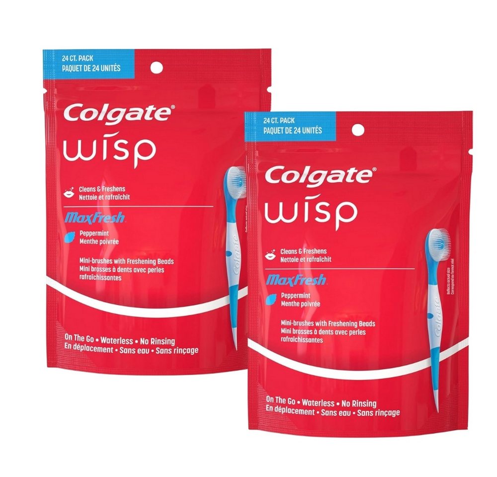 Colgate Zahnpasta Colgate Wisp Mini-Bürste, tragbar, Weiß, Coolmint, 24 Stück, (2-St) von Colgate