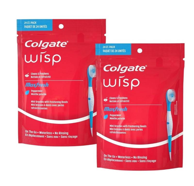 Colgate Zahnpasta Colgate Wisp Mini-Bürste, tragbar, Weiß, Coolmint, 24 Stück, (2-St) von Colgate