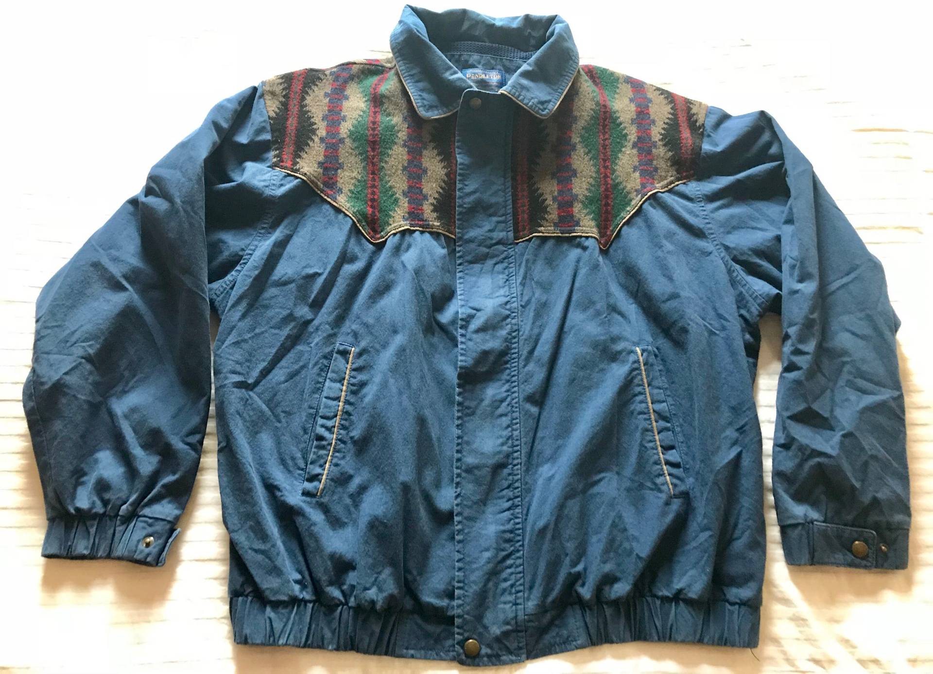 Pendleton Flight Jacke Groß>Wolle Jacke, Native Style Southwest Wolljacke, Stilvolle von ColiBrillaArts