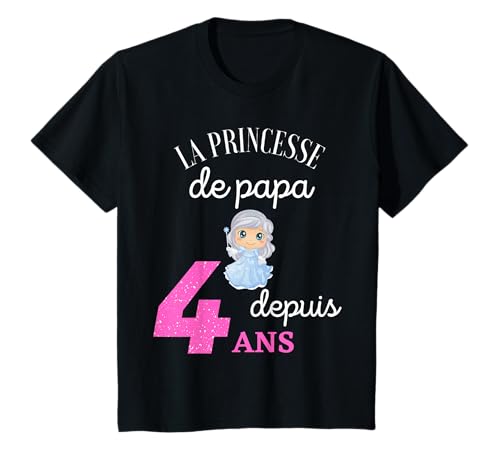 Kinder Geschenk zum 4. Geburtstag für Kinder – Die Prinzessin von Papa-Tochter T-Shirt von Colibri fun Design humour Enfant