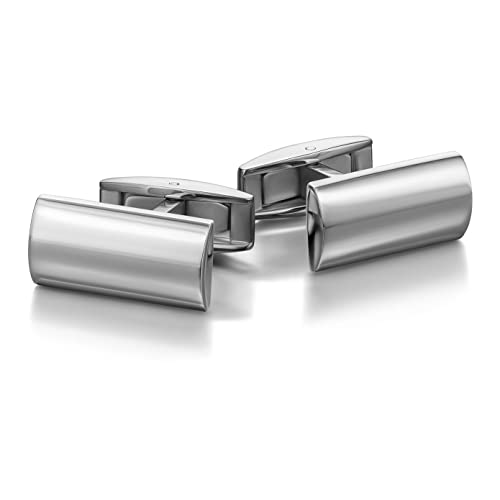 Colibri Polaris Manschettenknöpfe für Herren – Polierter Stahl – Designer-Manschettenknöpfe mit drehbarem Walverschluss – Geschenkbox von Colibri