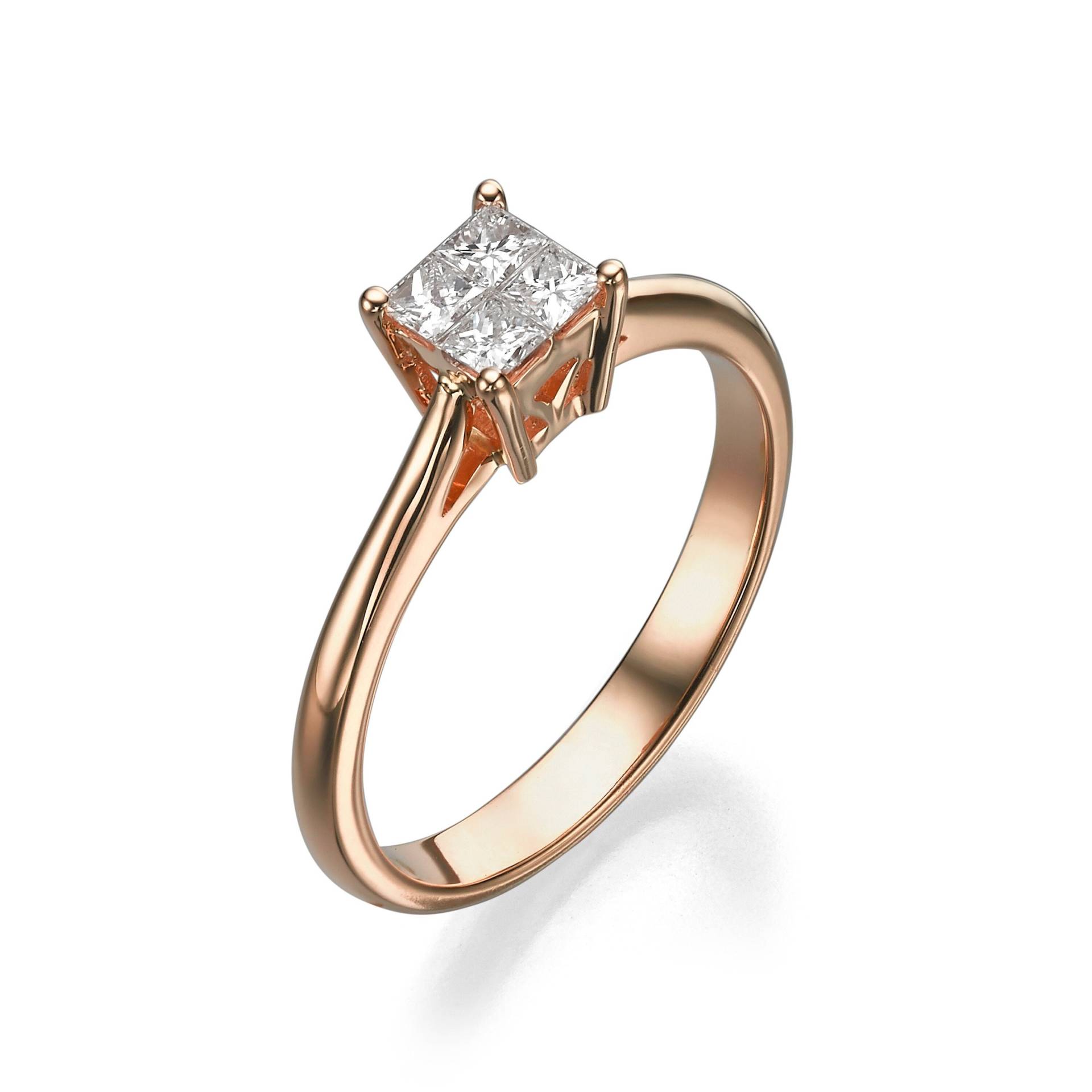 Prinzessin Schliff Diamantring 14K Roségold Verlobungsring Verlobungsring Für Sie - Geschenk Frau von Colibritty