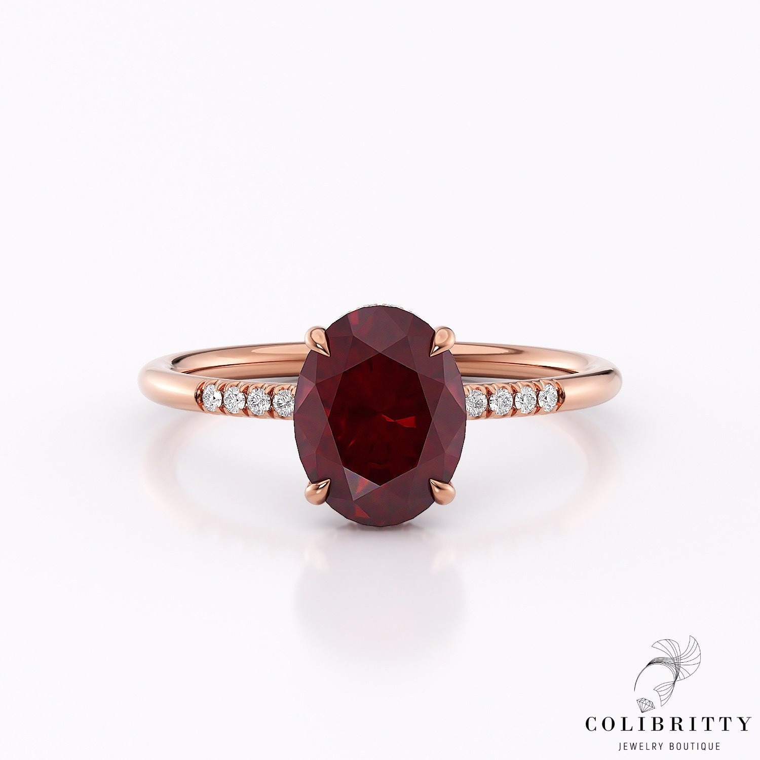 Roségold Rubin Versprechen Ring 1, 7 Ct Echter Lab Gewachsener Stein Rot Edelstein Für Frauen Juli Geburtstagsring Personalisiertes von Colibritty