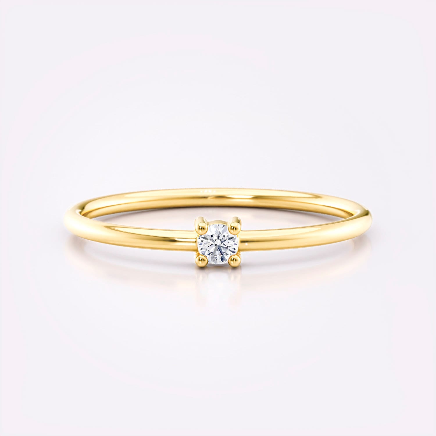 Solitär Echt Diamant Ring Stapel Dünn Schmal Zierlich Minimalistisch Solid Gold Zange Verlobung Jahrestag Geburtstag Geschenk Für Sie Frauen von Colibritty
