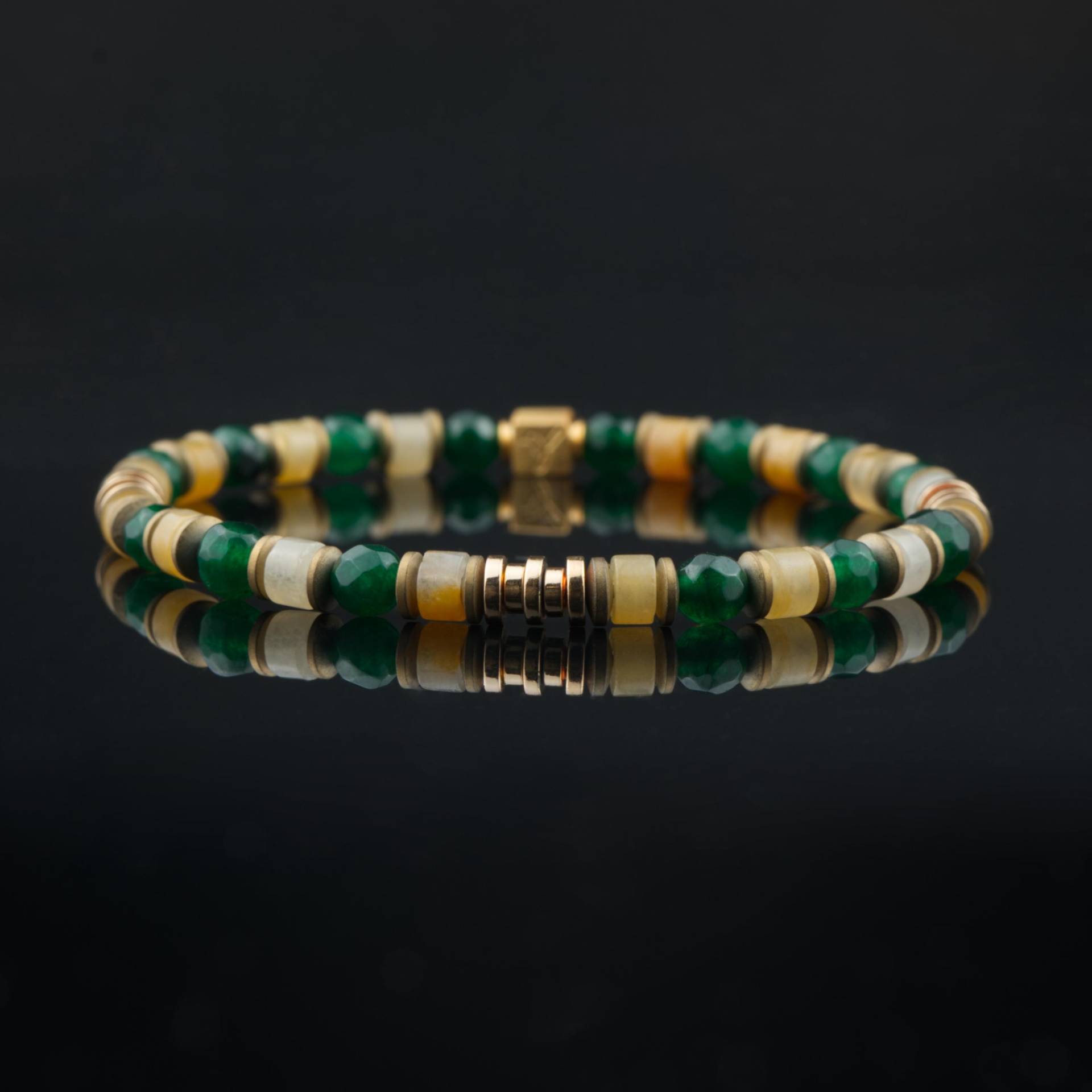 Jade Perlenarmband, Naturstein Perlen, Elastisch, Geschenkideen Frauen, Filigranes Armband, Bracelet, Damen Armbänder von Colicor