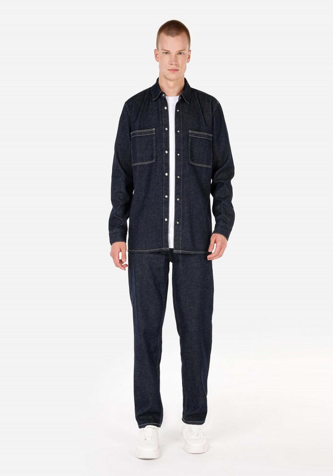 Colins 5-Pocket-Jeans Colins Regular Chino Mid Waist Straight Leg Herren Indigo Jeans von Colins