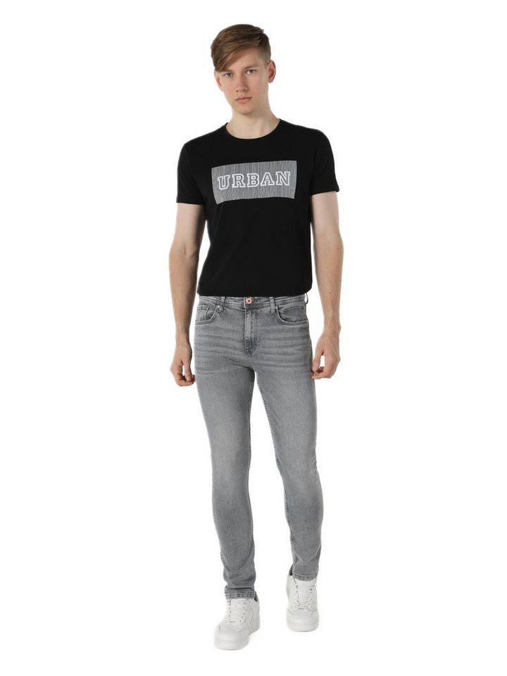 Colins 5-Pocket-Jeans Colins Skinny Fit High Waist Skinny Leg Herren Jeans Grau von Colins