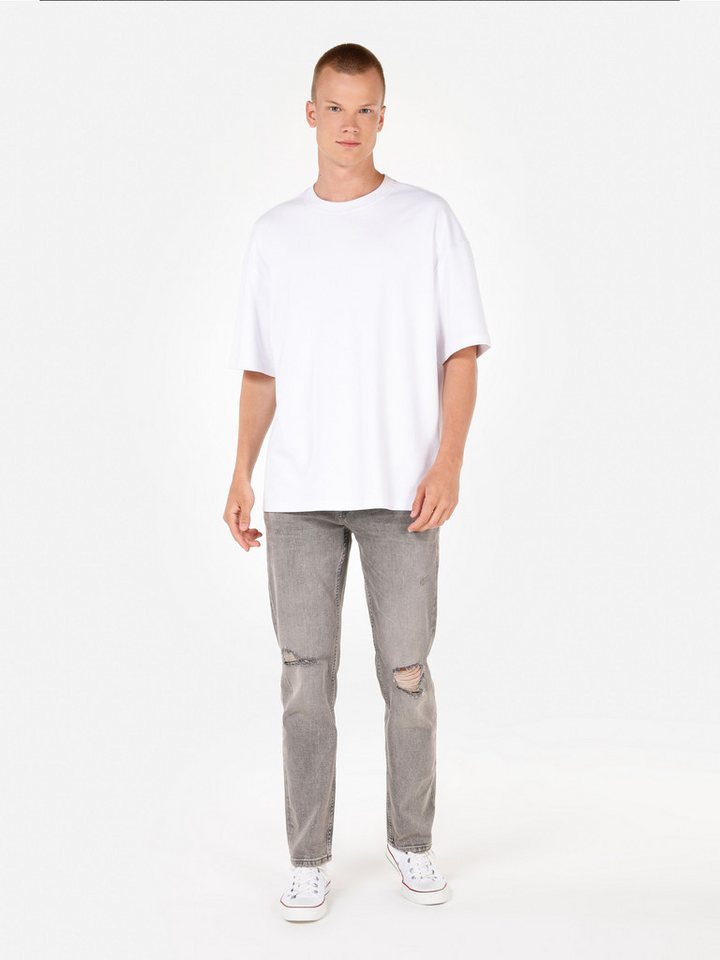 Colins 5-Pocket-Jeans Colins Slim Straight Herren Jeans in Grau von Colins