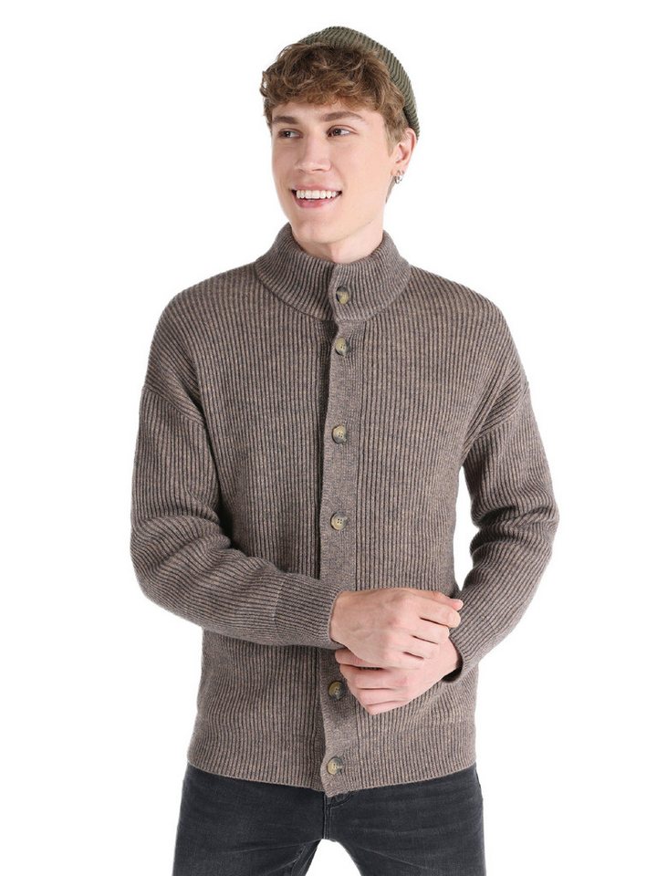 Colins Cardigan Brauner Herren-Cardigan mit normaler Passform und Knöpfen von Colins