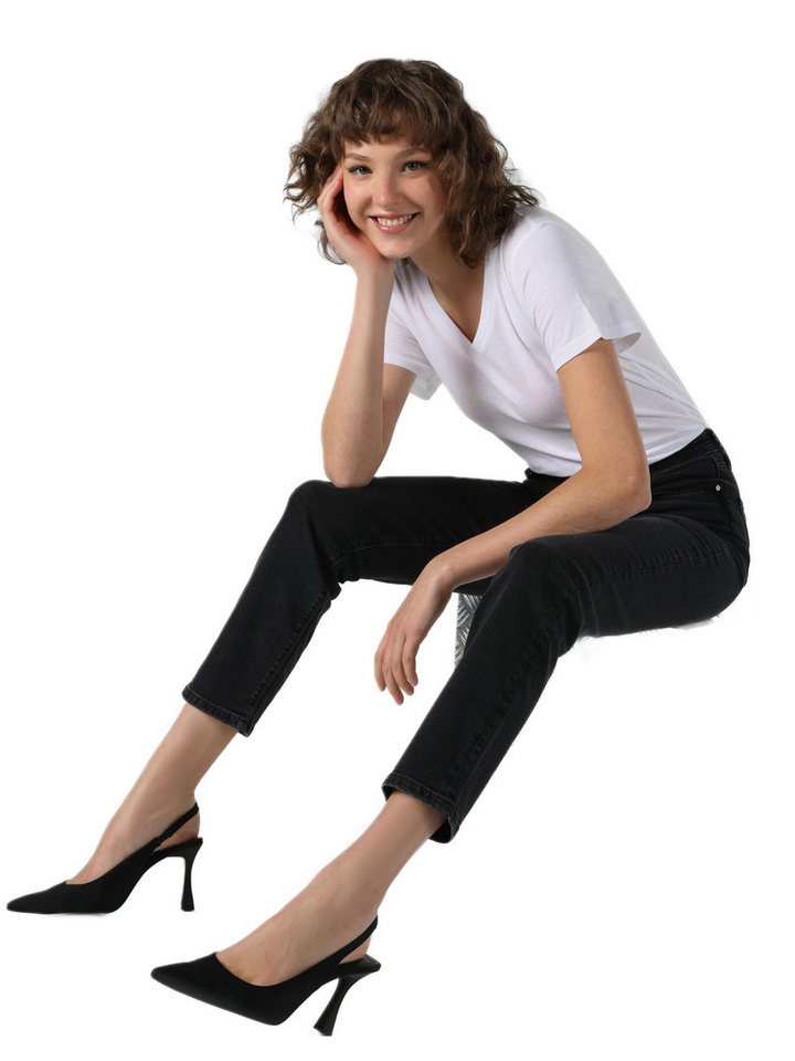 Colins Girlfriend-Jeans 703 Carla Slim Fit Damen-Jeanshose mit normaler Taille und geradem Bei von Colins