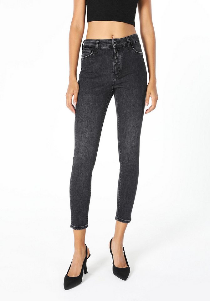 Colins Girlfriend-Jeans 759 Lara Super Slim Fit Denim Damen-Jeanshose mit normaler Taille und von Colins