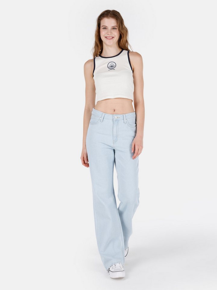 Colins Girlfriend-Jeans Colins Regular Fit Bootcut-Jeans für Damen mit mittlerer Taille von Colins