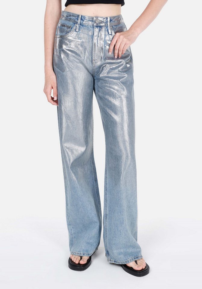 Colins Girlfriend-Jeans Colins Regular Fit Damen-Jeans mit hoher Taille und weitem Bein von Colins