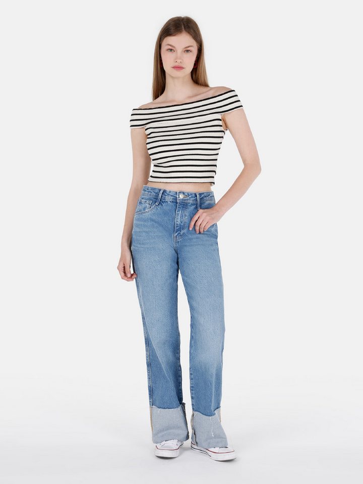 Colins Girlfriend-Jeans Colins Straight Fit High Waist Straight Leg Damen-Jeans von Colins