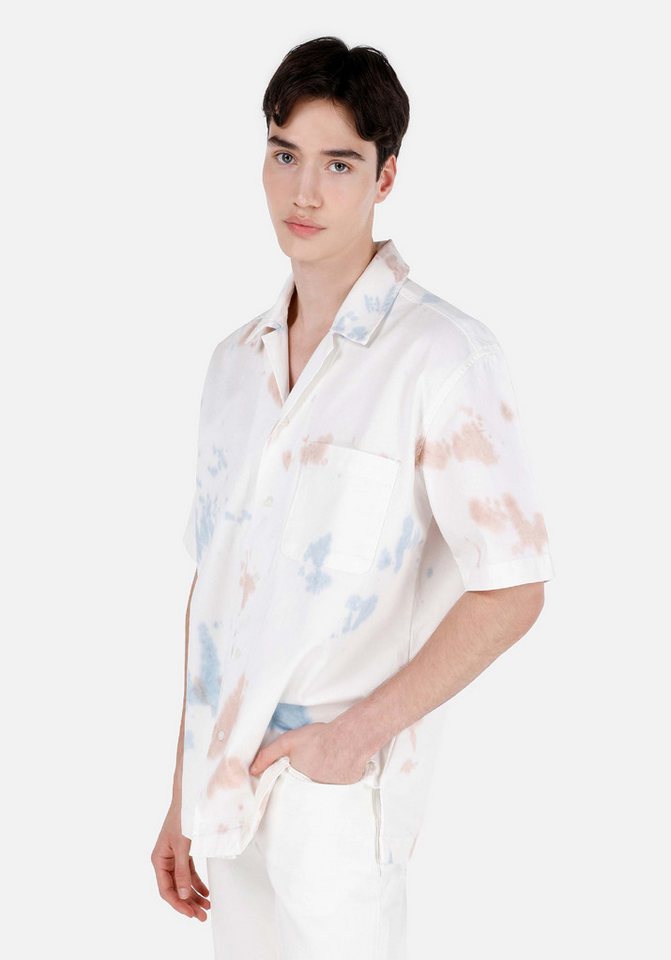 Colins Jeanshemd Colins Oversize Fit Shirt Neck Herren Kurzarmhemd von Colins
