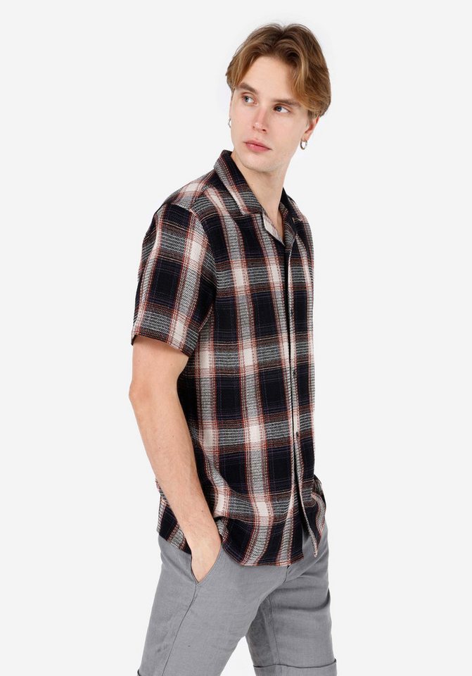 Colins Jeanshemd Colins Regular Fit Shirt Neck Plaid Herren Kurzarmhemd von Colins