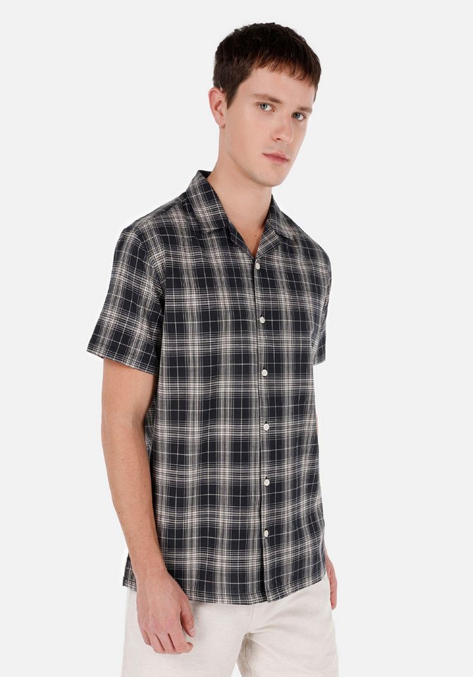 Colins Jeanshemd Colins Regular Fit Shirt Neck Plaid Herren Kurzarmhemd von Colins