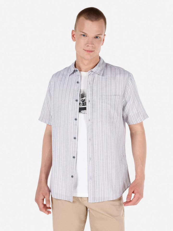 Colins Jeanshemd Colins Regular Fit Shirt Neck Striped Herren Kurzarmhemd von Colins