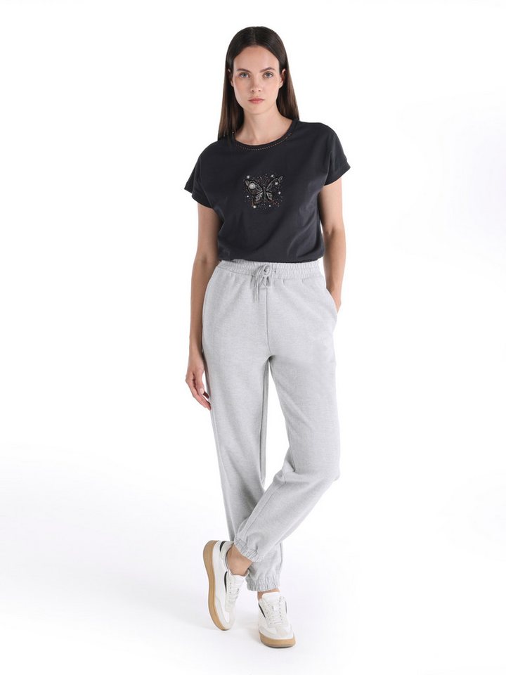 Colins Jogginghose Graue Damen-Jogginghose in normaler Tannenfarbe mit mittlerer Taille u von Colins