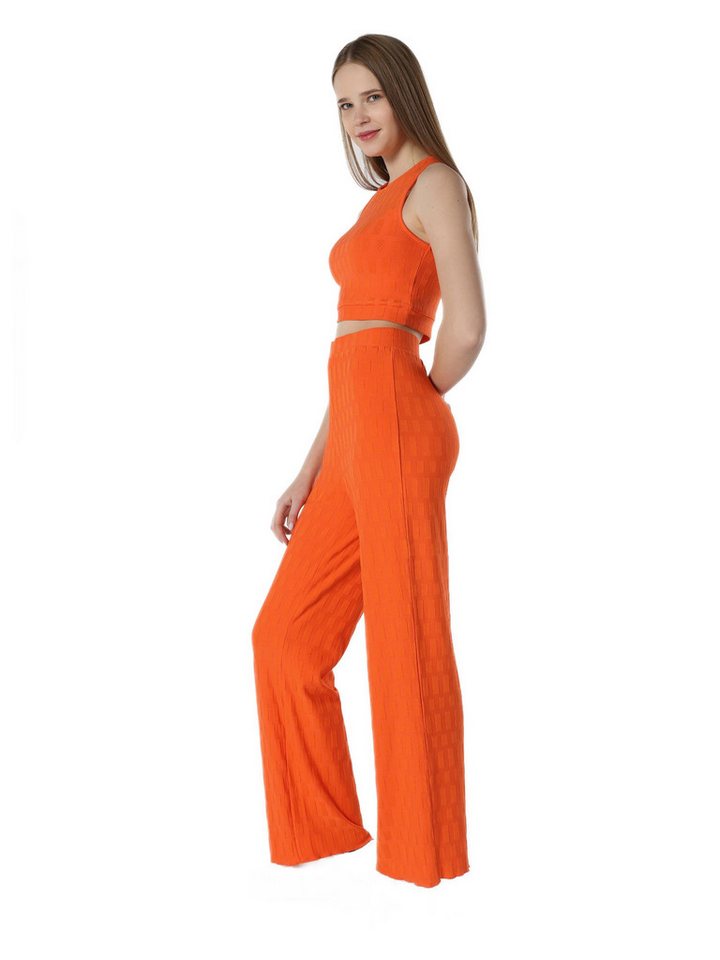 Colins Jogginghose Orangefarbene Damen-Jogginghose mit schmaler Passform und mittlerer Ta von Colins