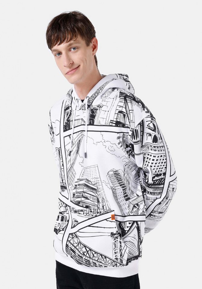 Colins Kapuzenpullover Colins Comfort Fit Herren-Sweatshirt mit Muster von Colins
