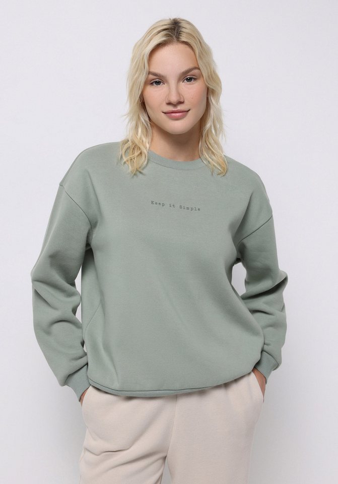 Colins Kapuzenpullover Colins Regular Fit Rundhals-Sweatshirt für Damen in Grün mit Aufdruck von Colins