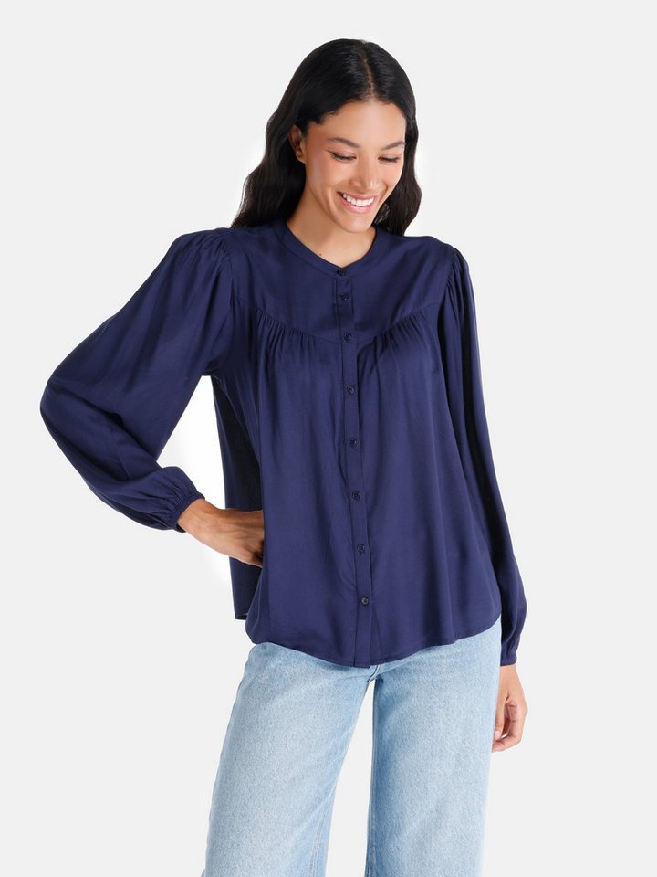 Colins Langarmhemd Colins Regular Fit Rundhals Unifarbenes Damen Langarmshirt von Colins