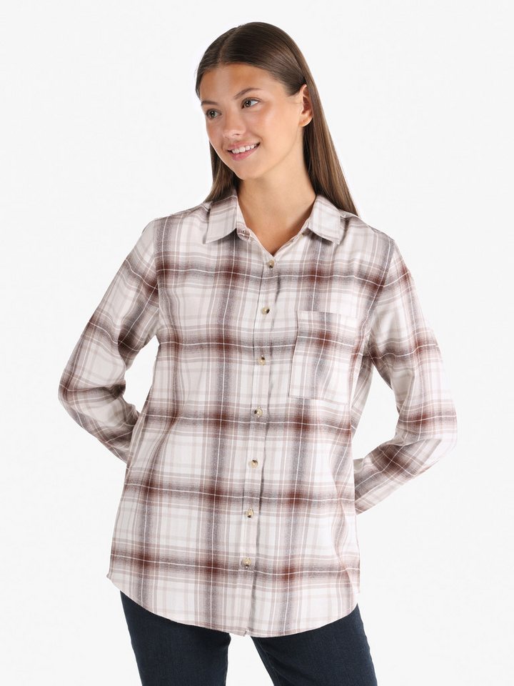 Colins Langarmhemd Colins Regular Fit Shirt Neck Plaid Damen Langarmshirt von Colins