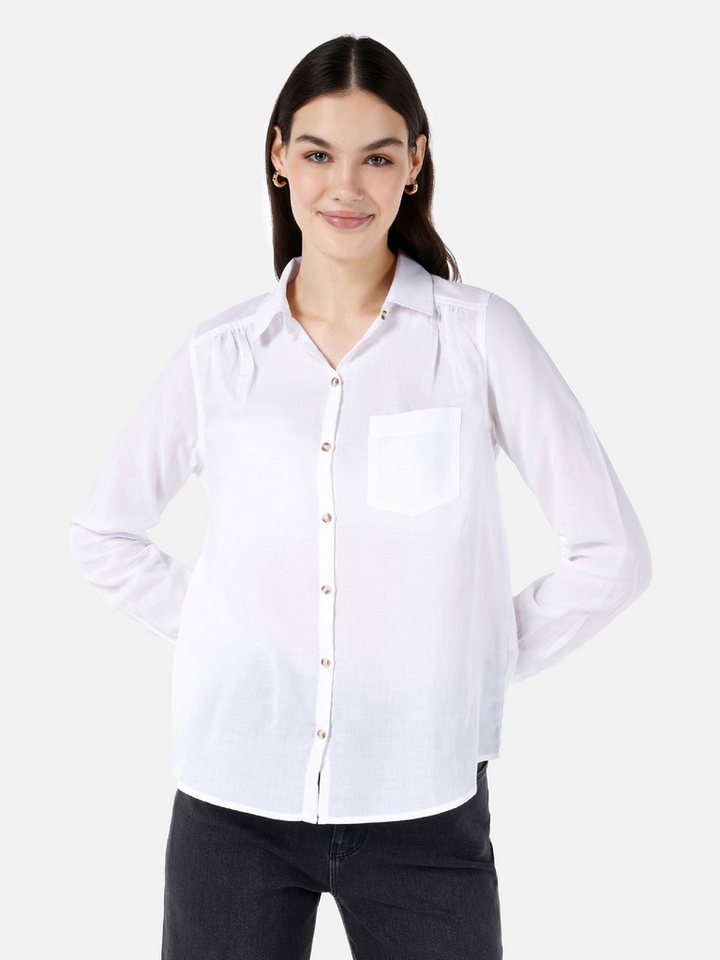 Colins Langarmhemd Colins Regular Fit Shirt Neck Unifarbenes Damen Langarmshirt von Colins