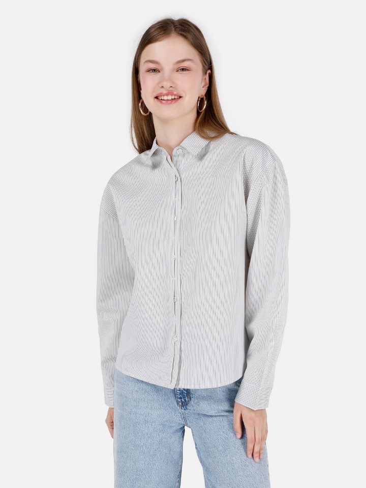 Colins Langarmhemd Colins Regular Fit Shirt Neck Unifarbenes Damen Langarmshirt von Colins