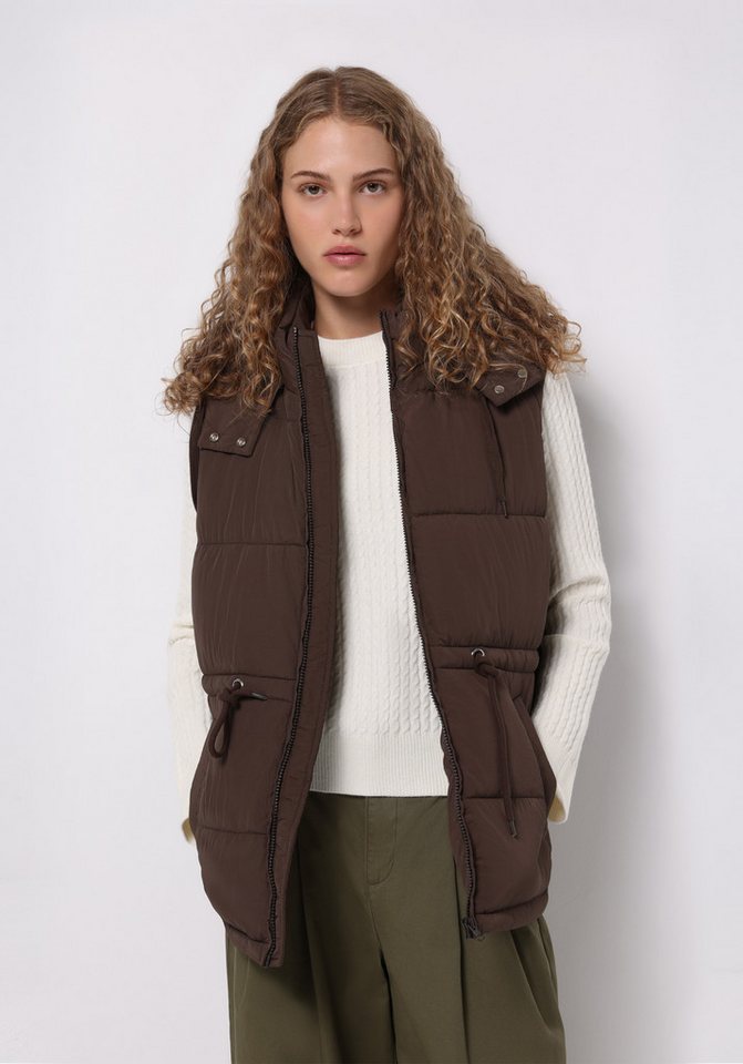 Colins Longweste Colins Regular Fit Damenweste mit Kapuze, Reißverschluss, Futter, wass von Colins