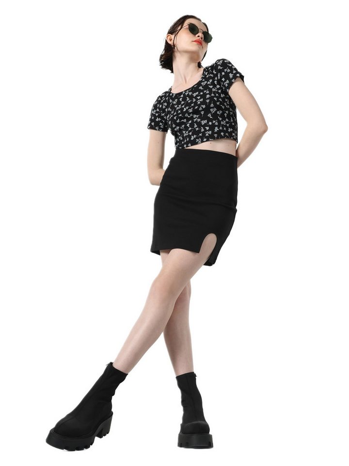 Colins Midirock Slim Fit Mini-Rock für Damen in Schwarz von Colins