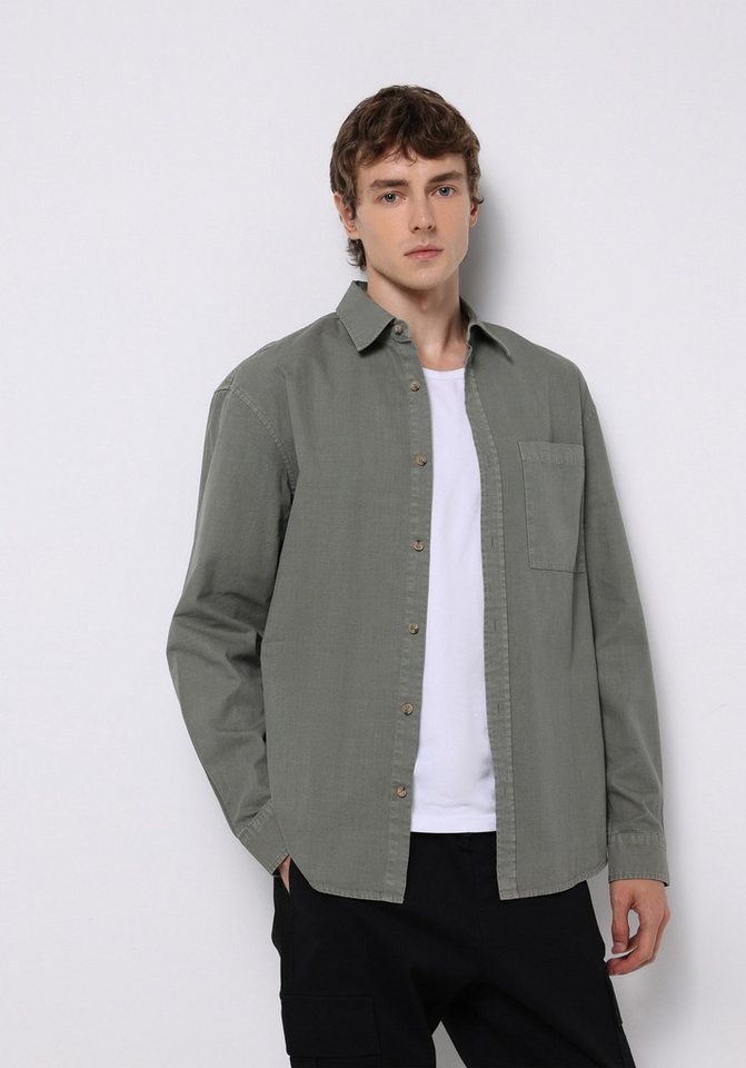 Colins Seamless Shirt Colins Comfort Fit Shirt Neck Uni Herren Langarmhemd von Colins