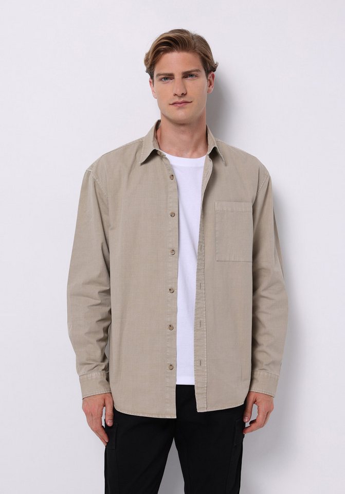 Colins Seamless Shirt Colins Comfort Fit Shirt Neck Uni Herren Langarmhemd von Colins