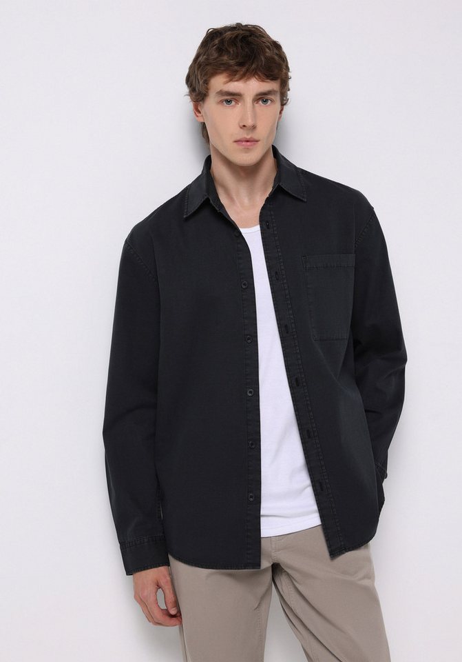 Colins Seamless Shirt Colins Comfort Fit Shirt Neck Uni Herren Langarmhemd von Colins