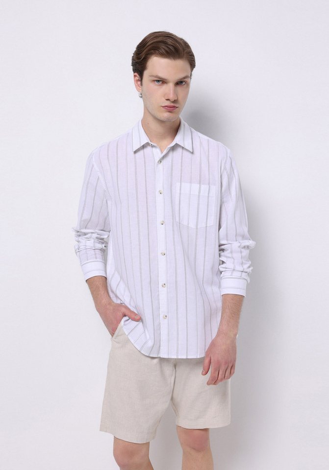 Colins Seamless Shirt Colins Regular Fit Hemdkragen Gestreiftes Herren Leinen-Mischgewebe We von Colins