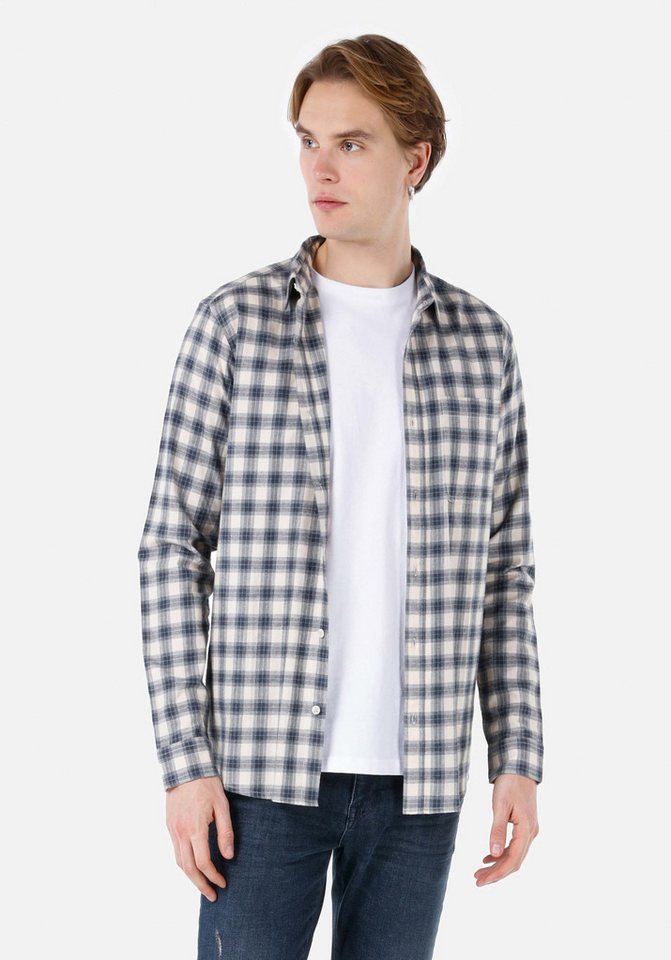 Colins Seamless Shirt Colins Regular Fit Hemdkragen Kariert Herren Blau Langarmhemd von Colins
