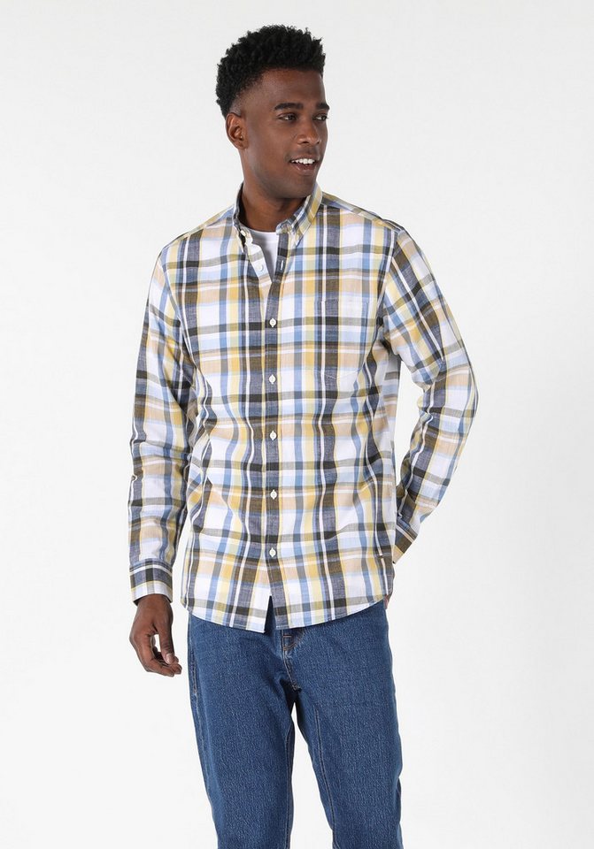 Colins Seamless Shirt Colins Regular Fit Shirt Neck Herren Langarmhemd von Colins