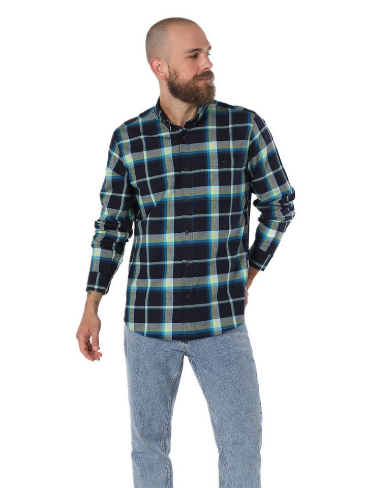 Colins Seamless Shirt Colins Regular Fit Shirt Neck Plaid Herren Langarmhemd von Colins