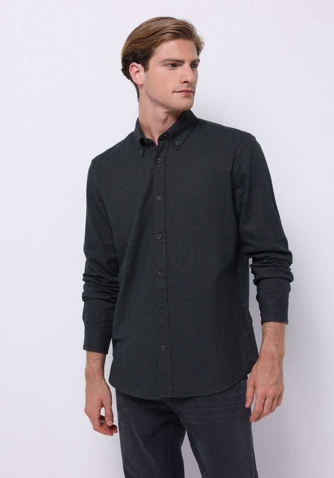 Colins Seamless Shirt Colins Regular Fit Shirt Neck Unifarbenes Herren Langarmhemd von Colins