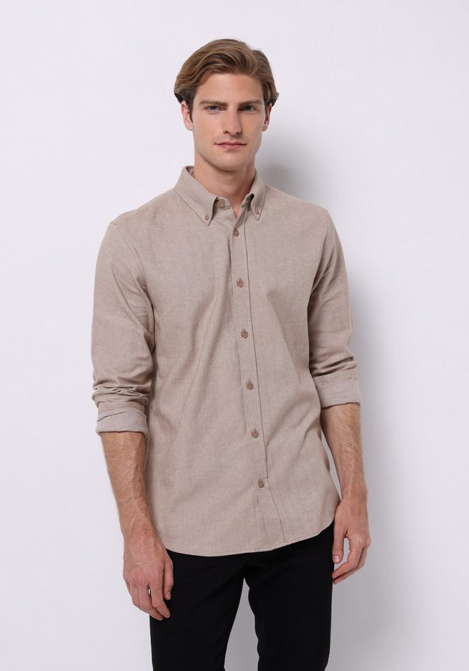 Colins Seamless Shirt Colins Regular Fit Shirt Neck Unifarbenes Herren Langarmhemd von Colins