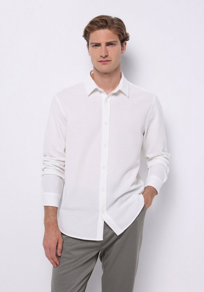 Colins Seamless Shirt Colins Regular Fit Shirt Neck Unifarbenes Herren Langarmhemd von Colins