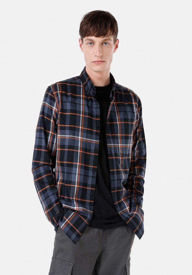 Colins Seamless Shirt Colins Slim Fit Shirt Neck Plaid Herren Langarmhemd von Colins