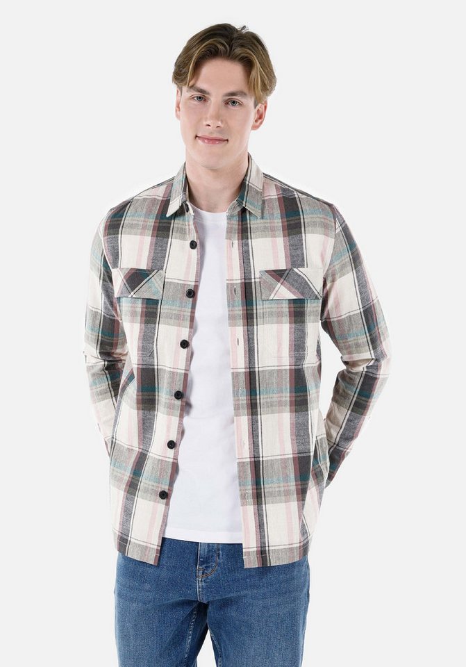 Colins Shirtkleid Colins Regular Fit Shirt Neck Plaid Herren Langarmhemd von Colins