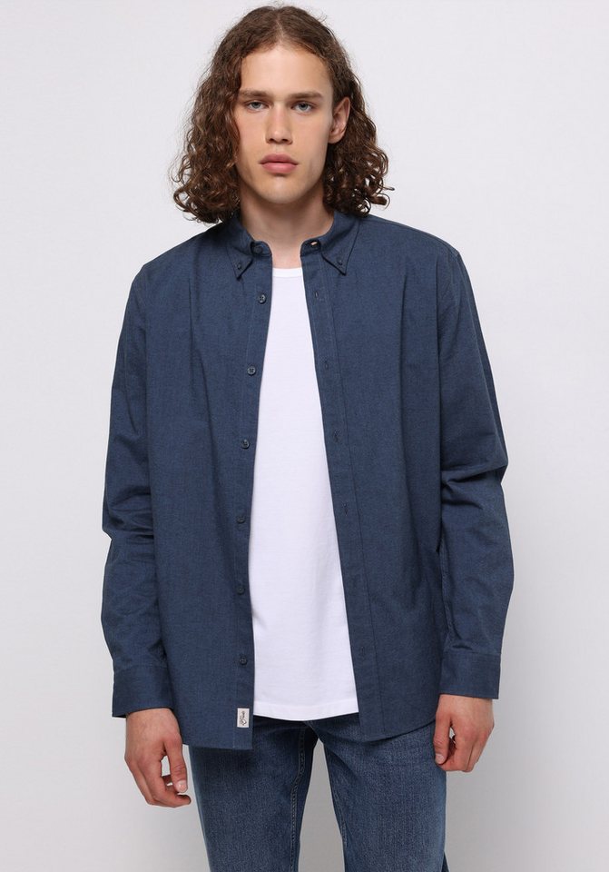 Colins Shirtkleid Colins Regular Fit Shirt Neck Plain Herren Stone Langarmhemd von Colins